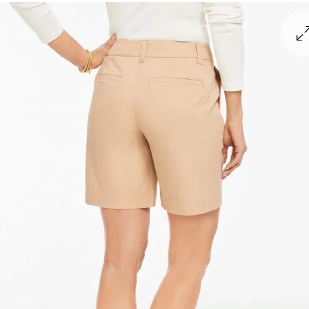 Talbots Women's Khaki Relaxed Chino Short 7" Cotton Blend Stretch 12 Sk009477